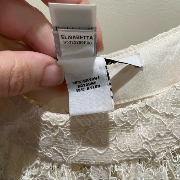 Diane von Furstenberg Elisabetta Lace Blouse Tunic Creamy White Size 2 - Picture 7 of 9
